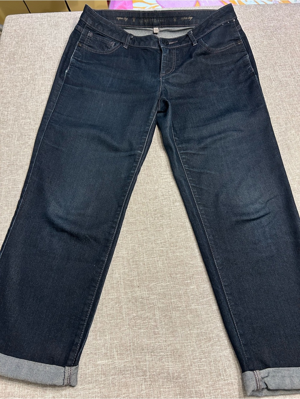 Jennifer Lopez Dark Denim Capril Length Jeans